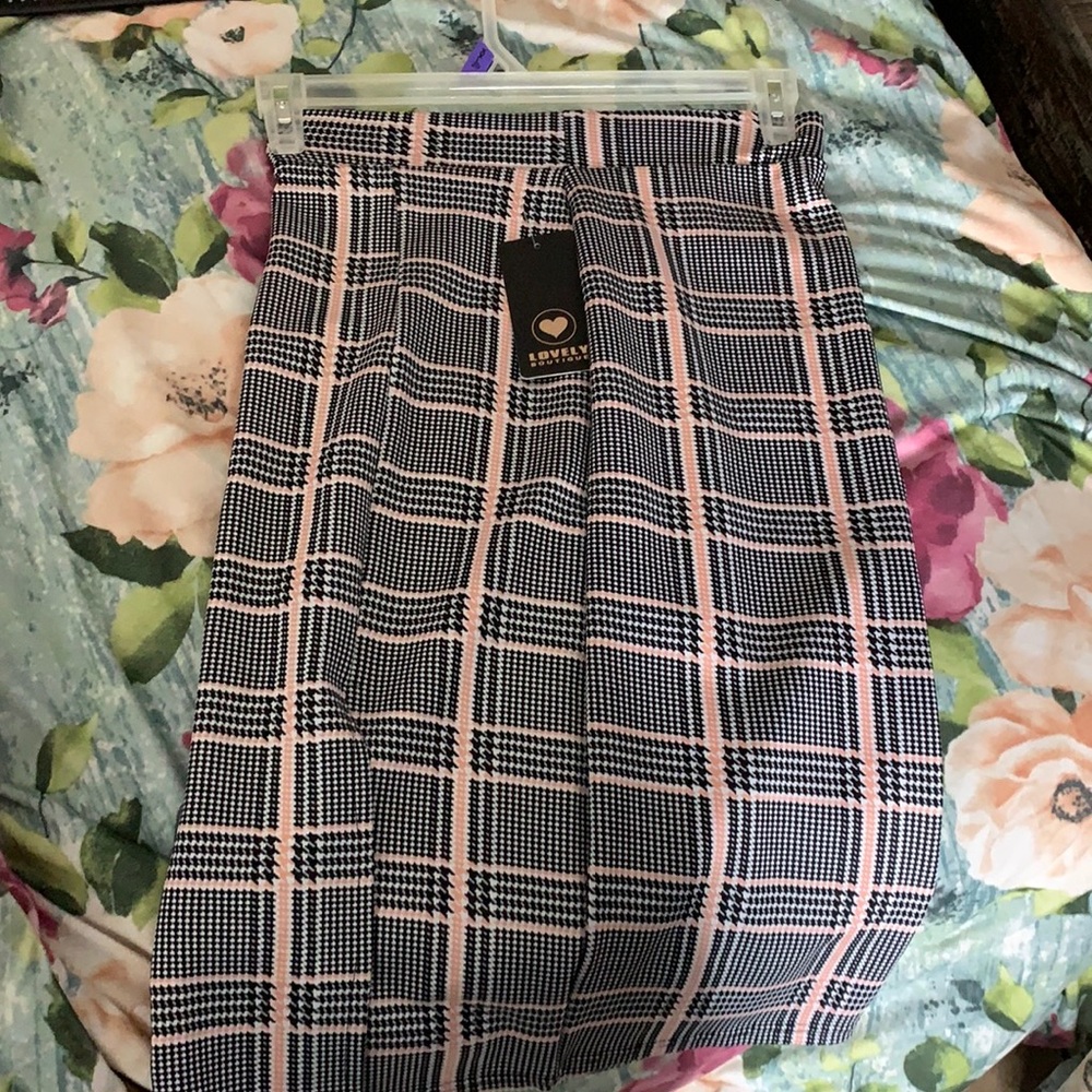 Plaid pencil skirt